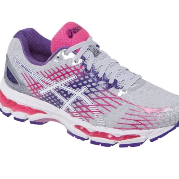 NEW ASICS GEL NIMBUS 17 Womens Light Grey Pink Purple Size 8.5 US 40 EUR Medium - Picture 3 of 3